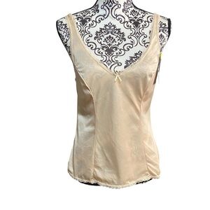Vintage Vanity Fair Beige Lace Nylon Camisole Top NWT Sz-36